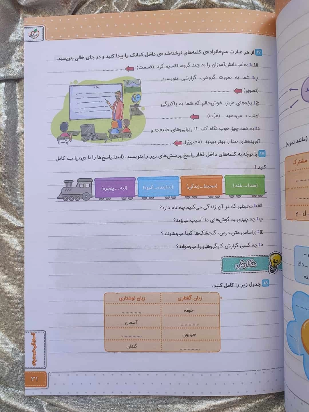 کمک درسی فارسی سوم خیلی سبز کتاب کار - شهرکتاب جابر
