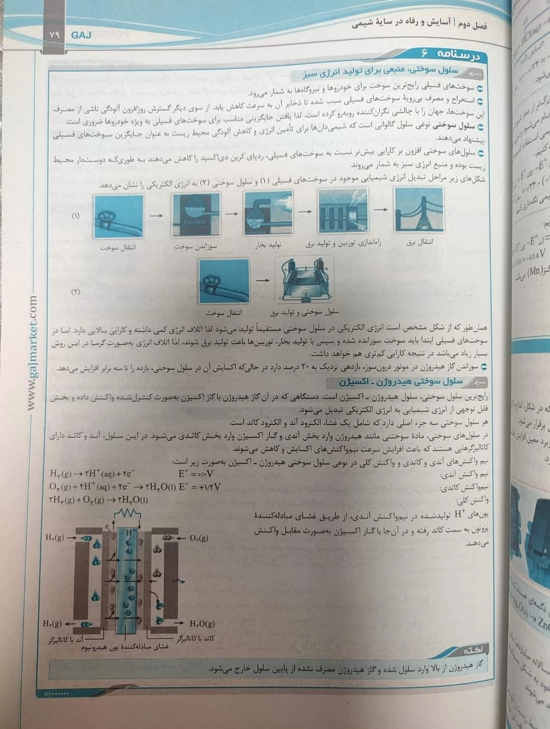 نمونه صفحه درسنامه کتاب شیمی دوازدهم پرسمان گاج | شهر کتاب جابر