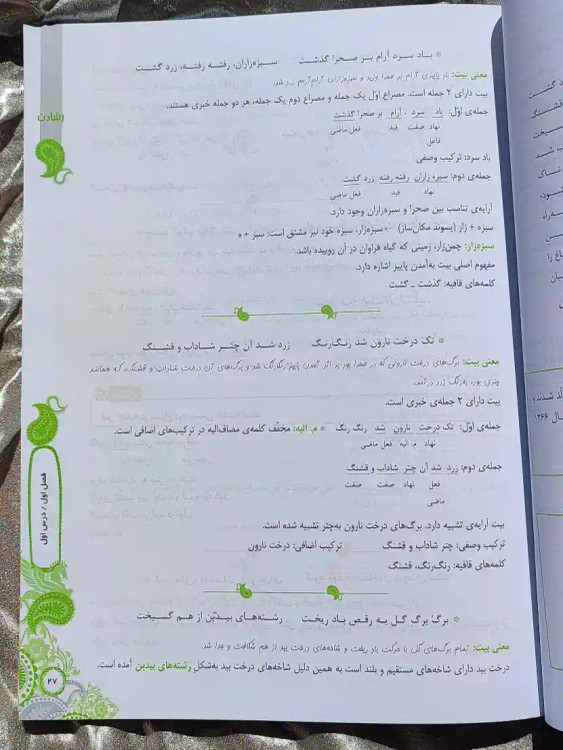 صفحه داخلی کتاب اموزش و ازمون فارسی پنجم ابتدایی رشادت مبتکران _ شهر کتاب جابر
