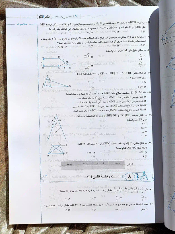صفحه داخلی کتاب موج ازمون هندسه ریاضی الگو _ شهر کتاب جابر